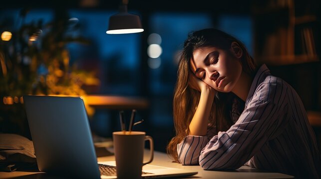 une femme fatiguée le soir. Glucavit