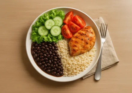 un plat riche en protéines et en légumes.