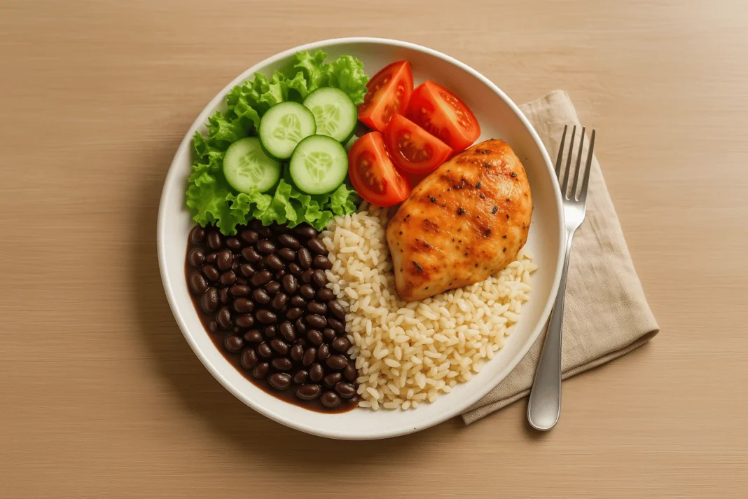 une assiette remplie d'ingrédients naturels.