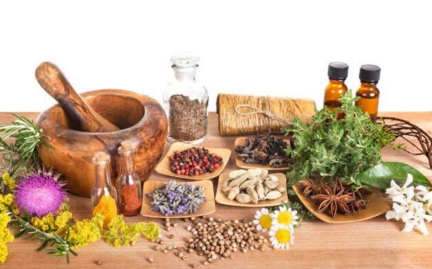 Ingrédients naturels sur la table. Glucavit